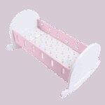 Culla Dondolo Legno Bianco Rosa - ITN La Giraffa