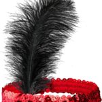 Fascia rossa con Paillettes e Piume - Widmann
