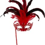 Maschera Marchesa con Bastoncino Rossa - Widmann