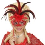 Maschera Marchesa con Bastoncino Rossa - Widmann