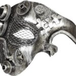 Maschera Mezzoviso Steampunk Argento - Widmann