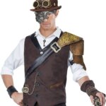 Maschera Mezzoviso Steampunk Argento - Widmann