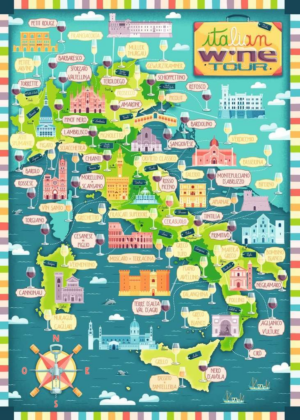 1000 pz Mappa dei vini D ' Italia - Ravensburger