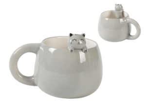 Tazza con Charm Gatto Grigio - iTotal