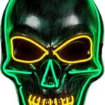 Maschera Teschio Argento Led Colorati - Widmann
