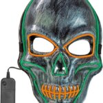Maschera Teschio Argento Led Colorati - Widmann