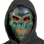 Maschera Teschio Argento Led Colorati - Widmann