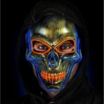 Maschera Teschio Oro Led Colorati - Widmann