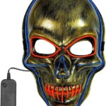 Maschera Teschio Oro Led Colorati - Widmann
