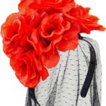 Copricapo Velo Nerocon Rose Rosse - Widmann
