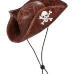 Mini Tricorno Pirata in Simil pelle - Widmann
