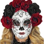 Maschera Dia De Los Muertos con Rose - Widmann