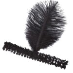 Fascia in Paillettes Nera con Piume - Widmann
