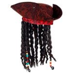 Tricorno Pirata con bandana e Dreadloc - Widmann
