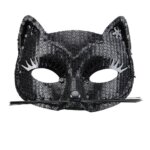 Maschera Gatto in Paillettes Nera - Widmann