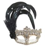 Maschera Gran Galà Macramè con Piume - Widmann