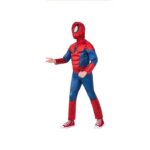 Abito Spiderman con Muscoli e Maschera 7/8 Anni - Rubie' s