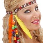 Fascia Hippie con Perline e Piume - Widmann