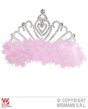 Tiara con Marabù Rosa - Widmann