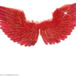 Ali Piumate Rosse Glitter Oro - Widmann