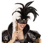 Maschera Marchesa con Bastoncino Nero - Widmann