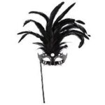 Maschera Marchesa con Bastoncino Nero - Widmann