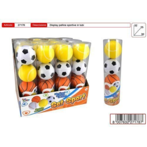 Tubo Palle Sportive in Spugna - Toys Garden