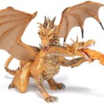 Drago a 2 Teste Dorato - Papo