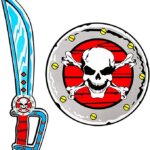 Set Sciabola e Scudo Pirata - Widmann