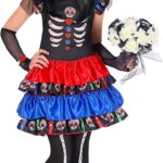 Abito Mujer Dia de los Muertos 140 cm 8/10 anni - Widmann
