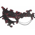 Maschera Mezzo Viso Nero Rosso - Carnival Toys