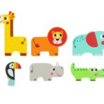 Puzzle Libro Animali della giungla in Legno - Tooky Toy