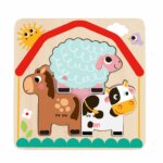 Puzzle Libro Animali della Fattoria in Legno - Tooky Toy