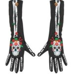 Guanti Dia de Los Muertos 40 cm - Widmann