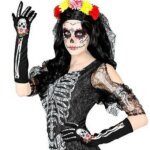 Guanti Dia de Los Muertos 40 cm - Widmann