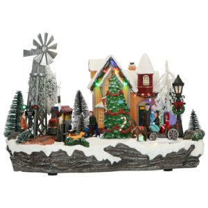Villaggio con Babbo Natale Animato - Timstor