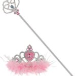 Tiara con Marabou e Scettro Rosa - Widmann