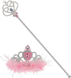 Tiara con Marabou e Scettro Rosa - Widmann