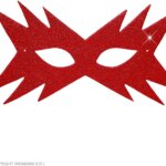 Domino Stella Glitter Rosso - Widmann