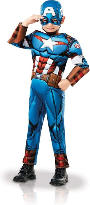 Abito Capitan America Deluxe Bambino Tg.M 5/6 anni - Rubie' s