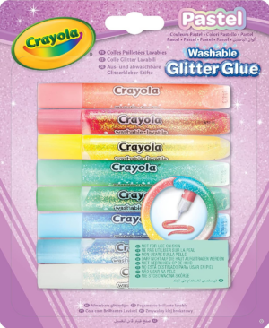 8 Colle Glitter Lavabili Colori Pastello - Crayola