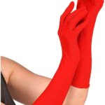 Guanti Rossi Lunghi in Lycra 60 cm - Widmann