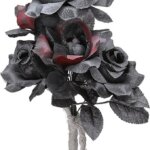 Bouquet Sposa Halloween con Rose Nere e Rosse - Widmann