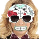 Occhiali Teschio Dia de Los Muertos con Denti - Widmann