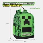 Zaino Organizzato Minecraft Pixel 2026 - Panini