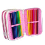 Astuccio 3 Zip Magenta Girabrilla - Nice