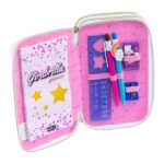 Astuccio 3 Zip Magenta Girabrilla - Nice